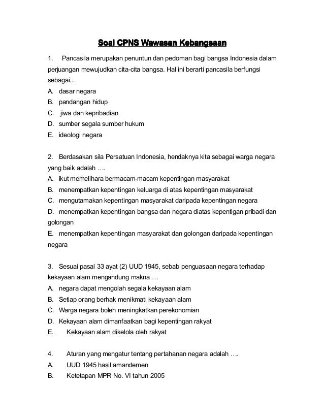 Latihan Soal Cpns Pdf